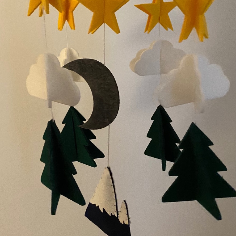 Mountain and Stars Baby Crib Mobile